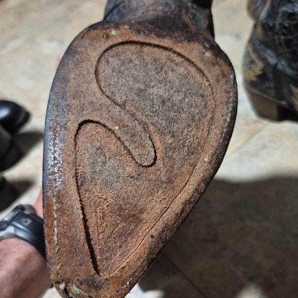 Corral Vintage Wings  Crosses Cowgirl Boots Black Gold Silver Woman's Size 7.5 W - Picture 10 of 16